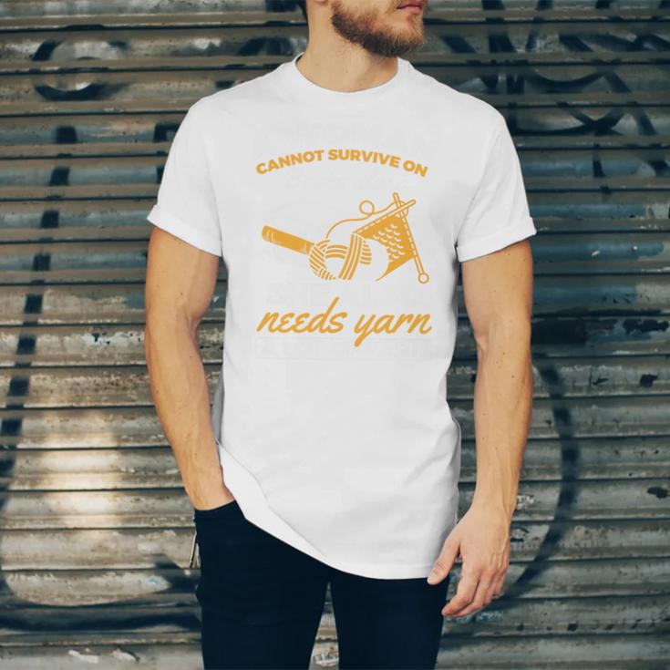 Woman Survives On Books Yarn Knitting Crochet Premium Tri-Blend Unisex Jersey T-Shirt Woman Survives On Books Yarn Knitting Crochet Premium Tri-Blend Unisex Jersey T-Shirt