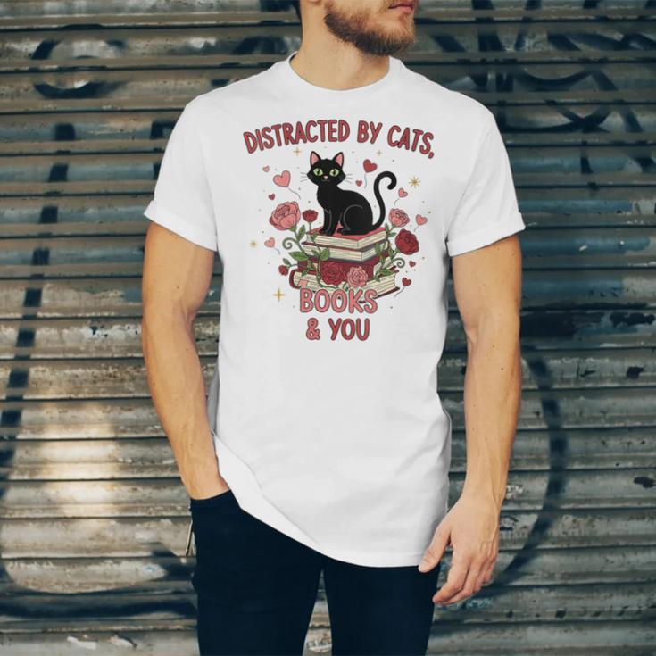 Women's Cat Books Romantic Floral Aesthetic Book Lover Cat Owner Unisex Jersey T-Shirt Women's Cat Books Romantic Floral Aesthetic Book Lover Cat Owner Unisex Jersey T-Shirt