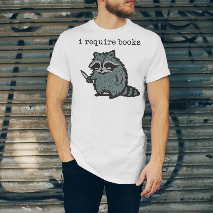 Women's i Require Books Raccoon Unisex Jersey T-Shirt
