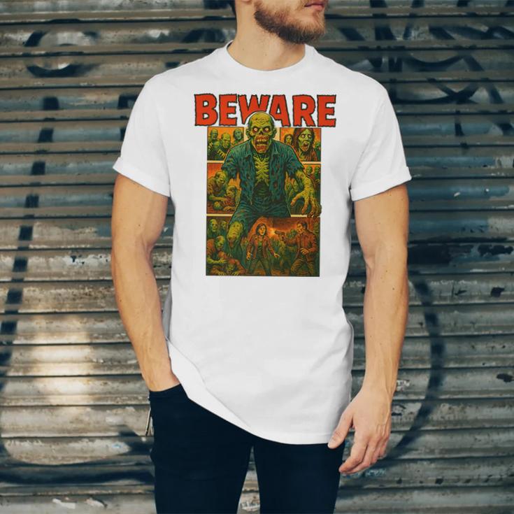 Zombie Tee Horror Movie Poster Vintage Comic Book Graphic Premium Unisex Jersey T-Shirt Zombie Tee Horror Movie Poster Vintage Comic Book Graphic Premium Unisex Jersey T-Shirt