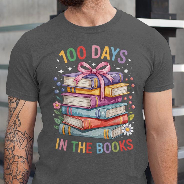 100 Days In The Books Cute Book 100 Days Of School Teachers Unisex Jersey T-Shirt