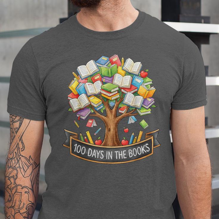 100 Days Of School In The Books Librarian Reading Teacher Unisex Jersey T-Shirt