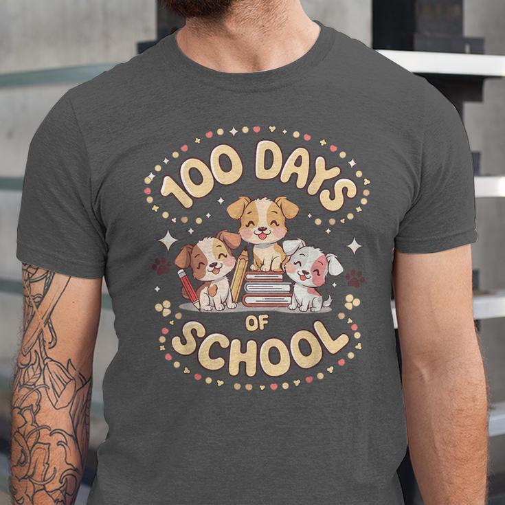 100 Days Of School Cute Puppies And Books Unisex Jersey T-Shirt