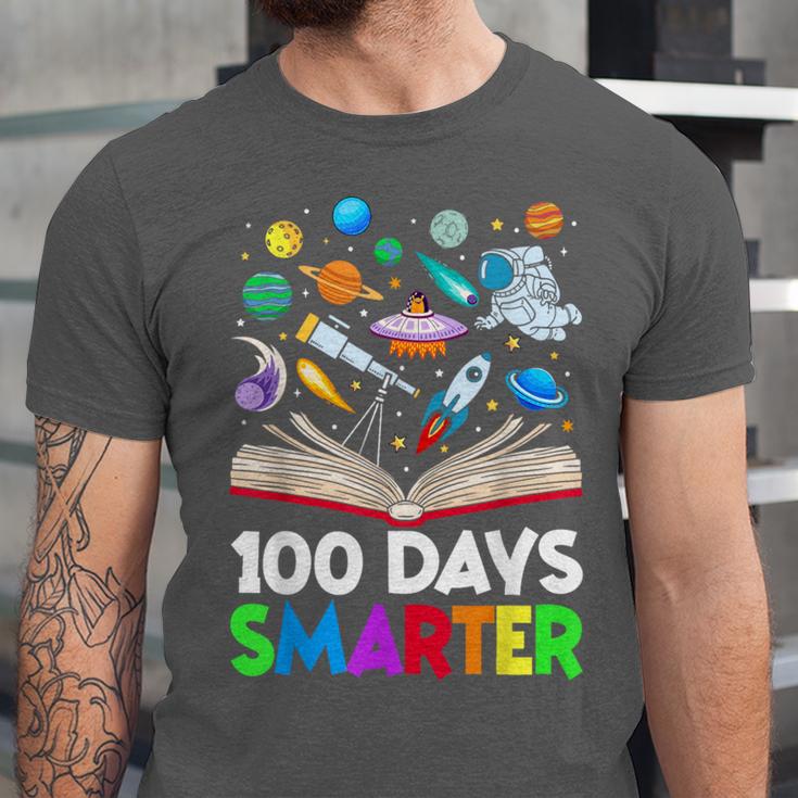 100th Day Of School Astronaut Books Space 100 Days Smarter Unisex Jersey T-Shirt