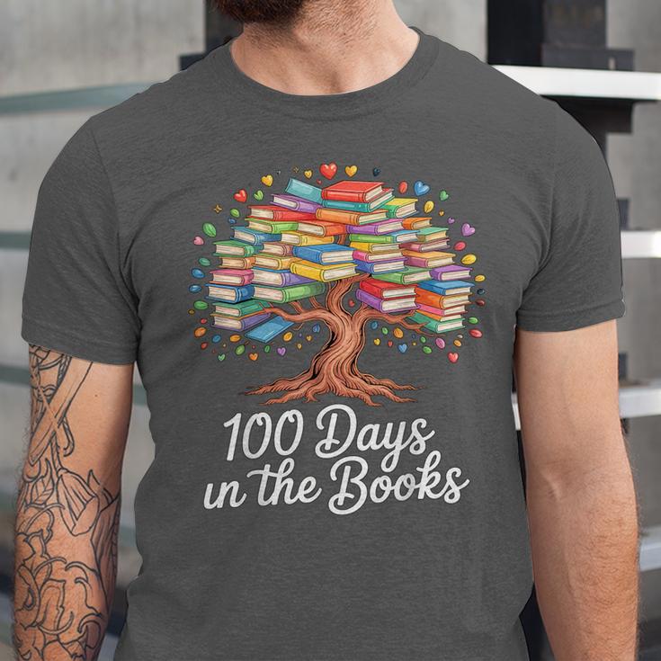 100th Day Of School Books Tree Reading Unisex Jersey T-Shirt
