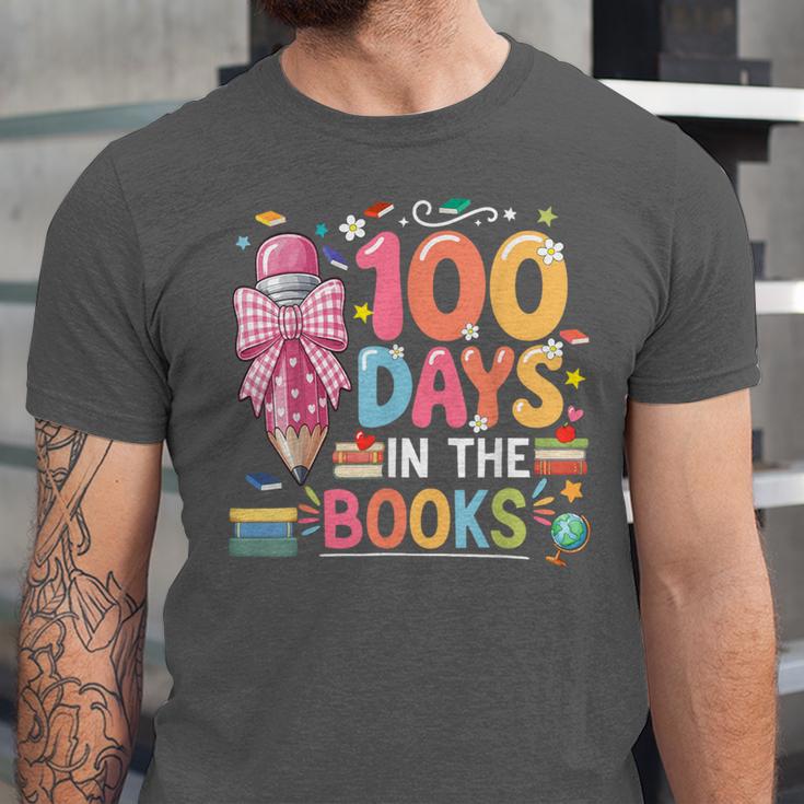 100th Day Of School Teacher Floral 100 Days In The Books Unisex Jersey T-Shirt