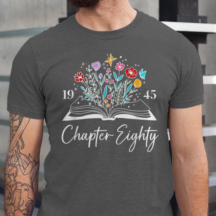 1945 Chapter Eighty 80th Birthday Books Themed 80 Year Old Unisex Jersey T-Shirt 1945 Chapter Eighty 80th Birthday Books Themed 80 Year Old Unisex Jersey T-Shirt