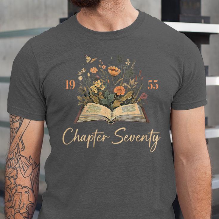 1955 Chapter Seventy 70th Birthday Wildflower Book 70 Yr Old Unisex Jersey T-Shirt