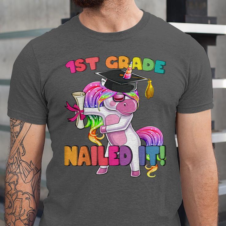 1st Grade Nailed It Flossing Unicorn Graduation Shirt Unisex Jersey T-Shirt
