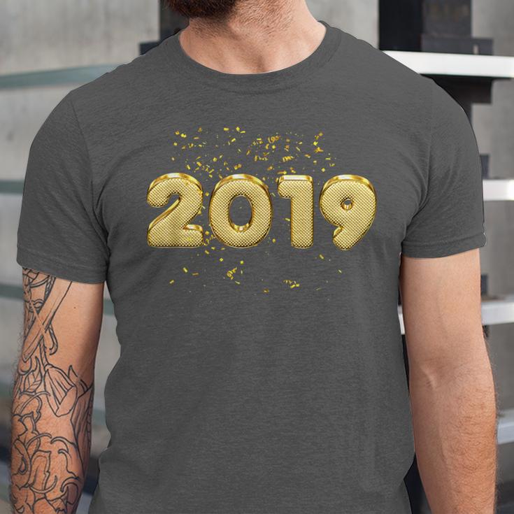 2019 Gold Confetti GraduationShirt High School College Unisex Jersey T-Shirt