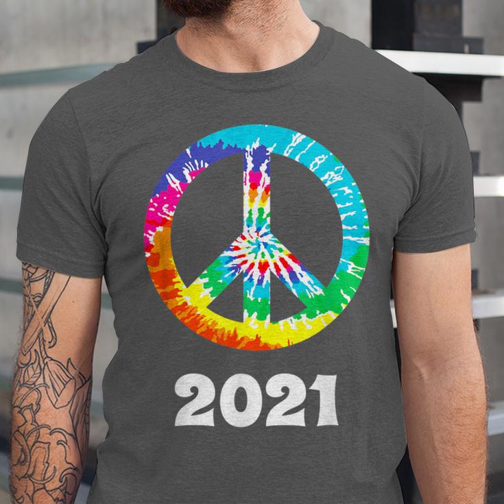 2021 Graduation Class Year Tie Dye Peace Sign Graduate Shirt Unisex Jersey T-Shirt