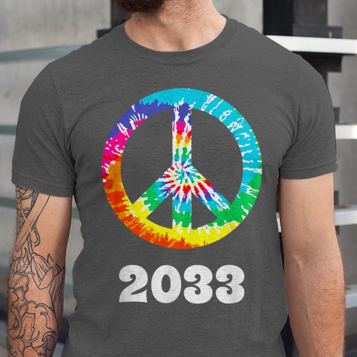 2033 Graduation Class Year Tie Dye Peace Sign Unisex Jersey T-Shirt