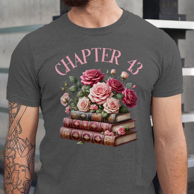 43rd Birthday Chapter 43 Birthday Shirt Women Book Lover Unisex Jersey T-Shirt