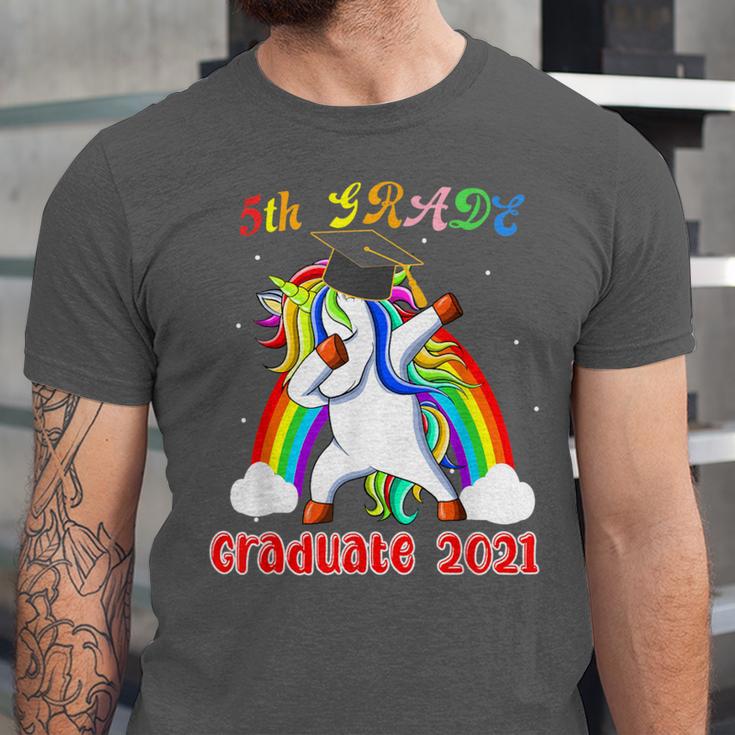 5th Grade Graduate Class 2021 Dabbing Unicorn Graduation Unisex Jersey T-Shirt