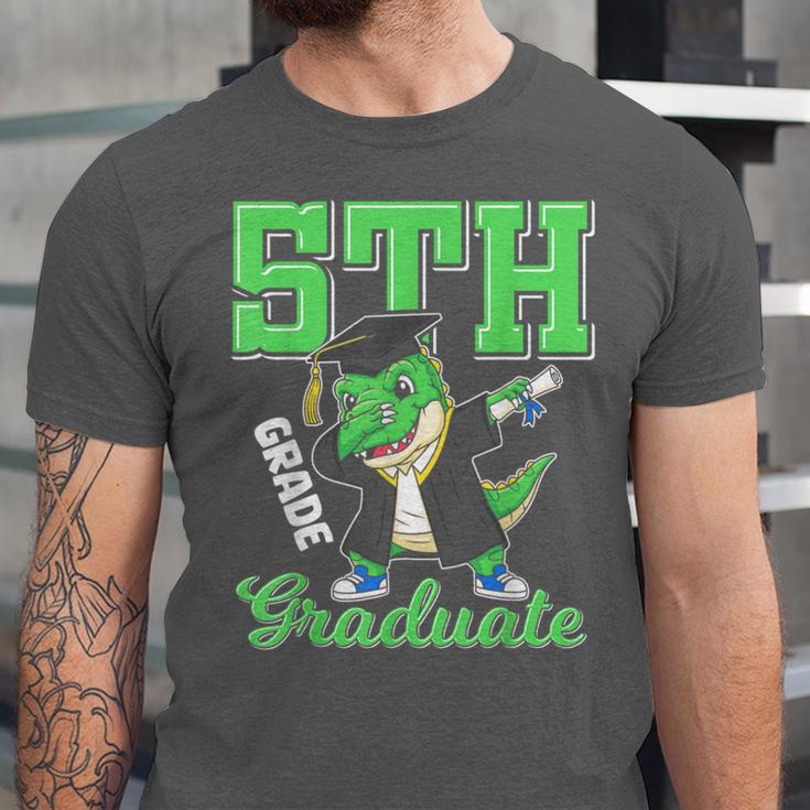 5th Grade Graduate Dinosaur Dab Graduation School Unisex Jersey T-Shirt