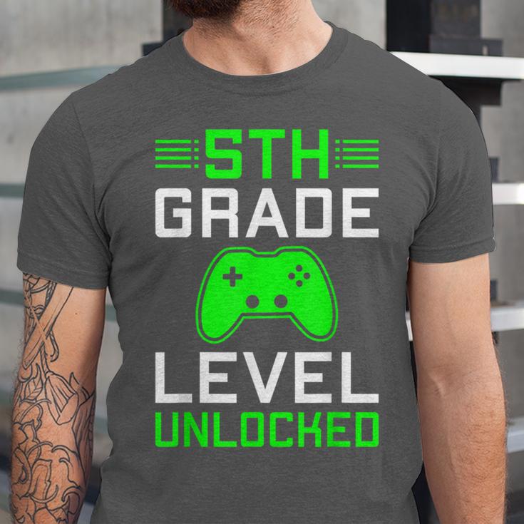 5th Grade Level Unlocked Back To School Gamer Graduation Unisex Jersey T-Shirt