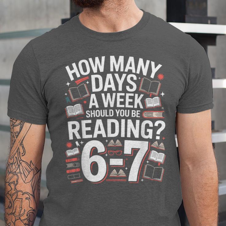 67 For Reading With Books Unisex Jersey T-Shirt