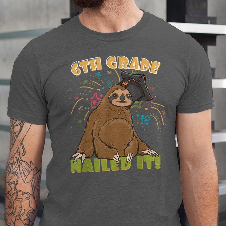 6th Grade Graduation Sloth Nailed It Class Of 2025 Unisex Jersey T-Shirt
