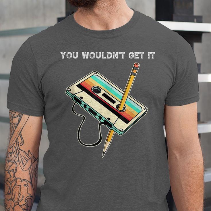 70s 80s 90s Retro Party Costume Nostalgia Cassette Unisex Jersey T-Shirt
