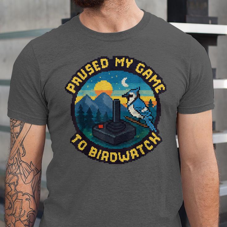 8-Bit Gamer Birder Blue Jay Arcade Nostalgia Nature Unisex Jersey T-Shirt 8-Bit Gamer Birder Blue Jay Arcade Nostalgia Nature Unisex Jersey T-Shirt