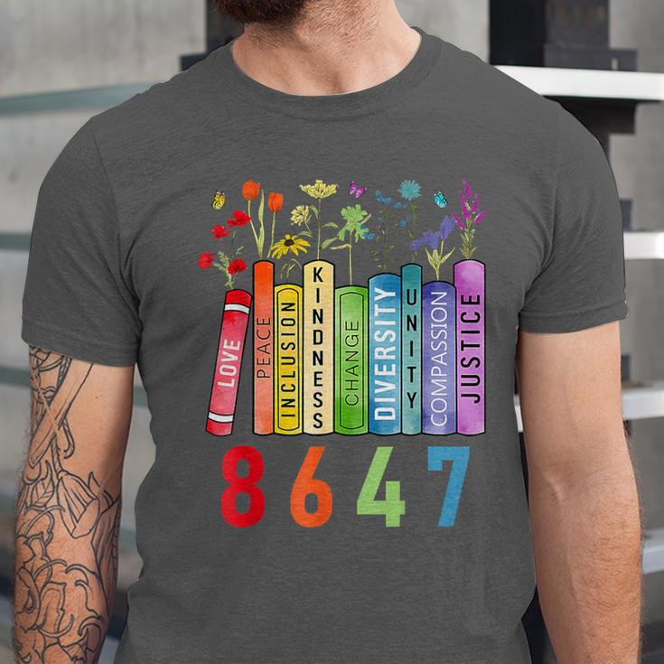 8647 Equal Rights Book Flower Trump Women Rights Feminist Unisex Jersey T-Shirt