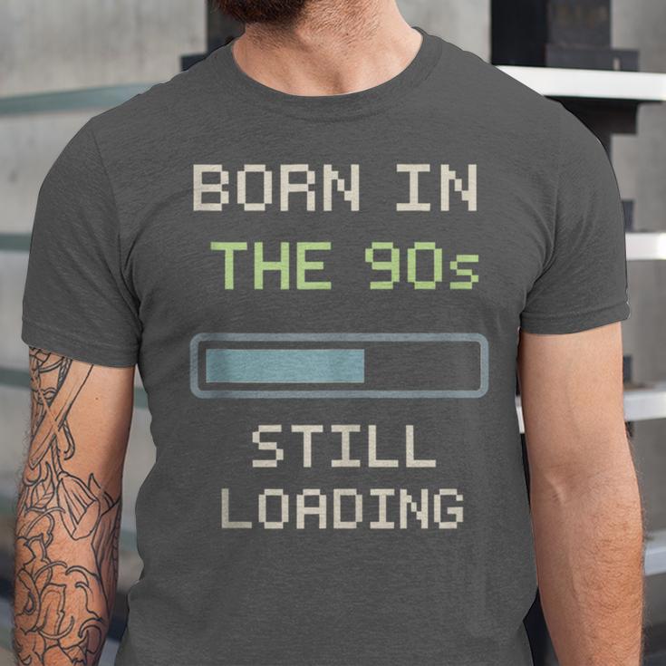 90s Baby Tired Millennial Burnout Nostalgia Parenting Unisex Jersey T-Shirt