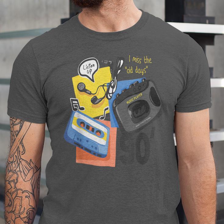 90s Retro Cassette And Walkman Nostalgia Graphic Tee Unisex Jersey T-Shirt