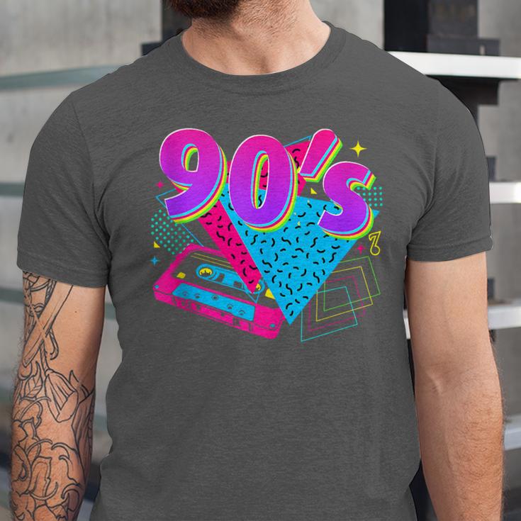 90's Vibe Retro Style Cassette Tape Nostalgia 1990s Party Unisex Jersey T-Shirt