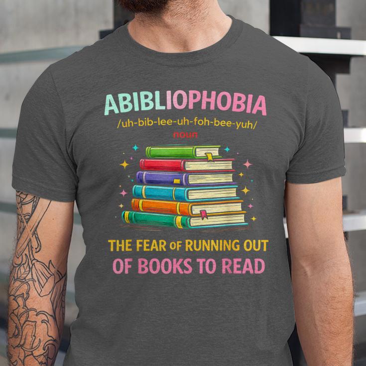 Abibliophobia Book Lovers Graphic Unisex Jersey T-Shirt