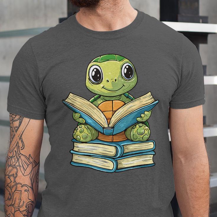 Adorable Turtle Reading Books Unisex Jersey T-Shirt Adorable Turtle Reading Books Unisex Jersey T-Shirt