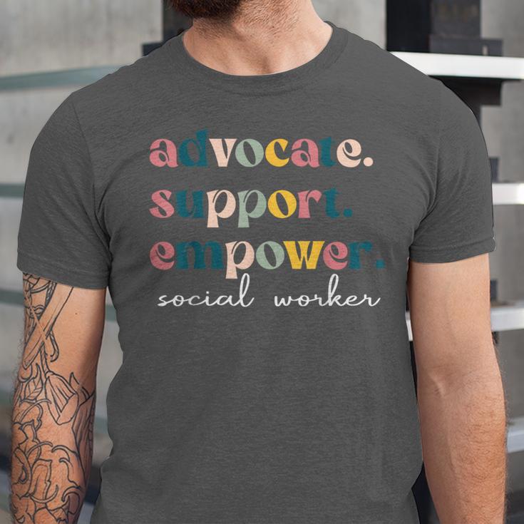 Advocate Support Empower Cute Social Worker Graduation MSW Unisex Jersey T-Shirt