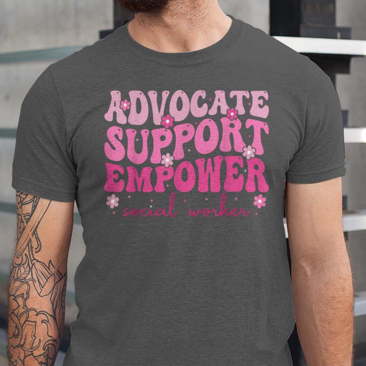 Advocate Support Empower Groovy Social Worker Graduation MSW Unisex Jersey T-Shirt