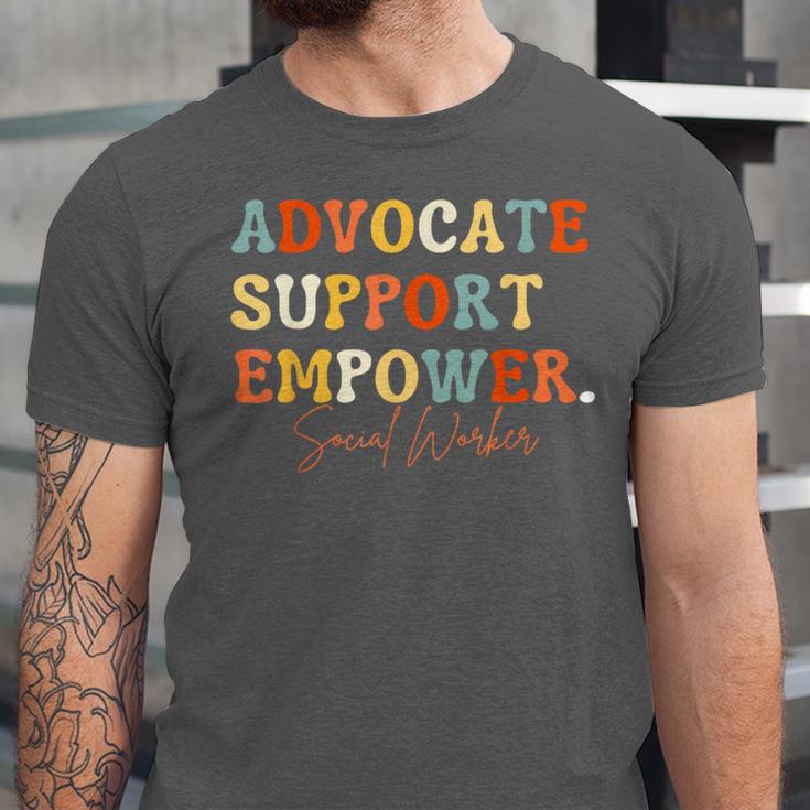 Advocate Support Empower Groovy Social Worker Graduation Unisex Jersey T-Shirt