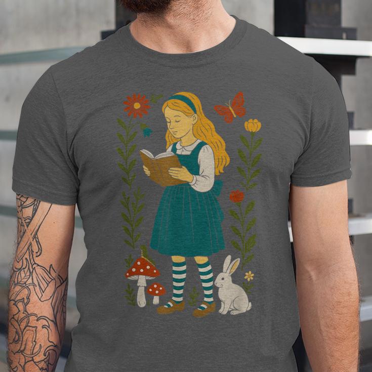 Alice In Wonderland Book Lover Lewis Carroll Rabbit Unisex Jersey T-Shirt Alice In Wonderland Book Lover Lewis Carroll Rabbit Unisex Jersey T-Shirt