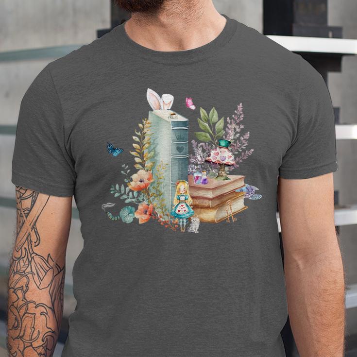 Alice In Wonderland Characters Lewis Carroll Book Lover Unisex Jersey T-Shirt