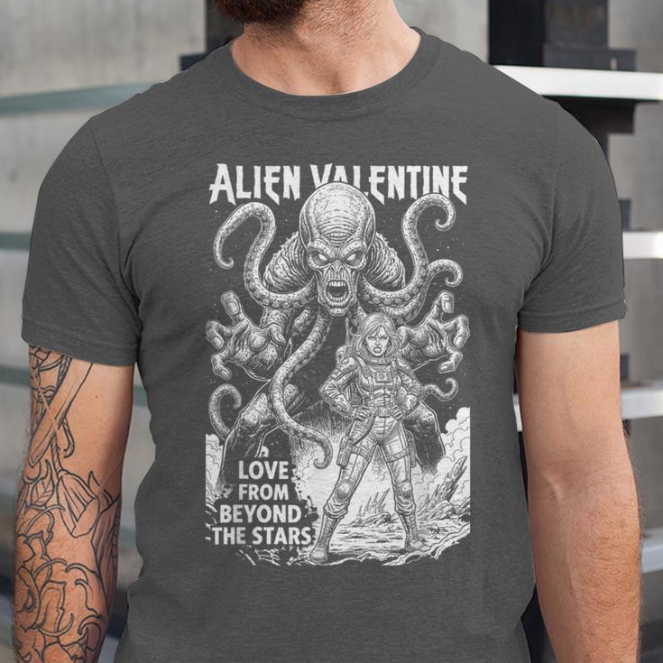 Alien Valentine Science Fiction Vintage Comic Book Unisex Jersey T-Shirt
