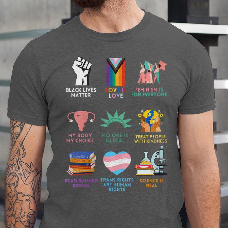 Ally Anti Trump Liberal BLM Love Is Love Banned Books Icons Unisex Jersey T-Shirt