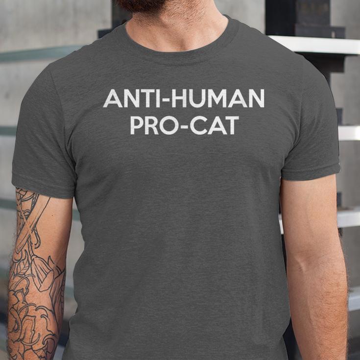 Anti-Human Pro-Cat Anti Social Introvert Cat Lover Quote Unisex Jersey T-Shirt Anti-Human Pro-Cat Anti Social Introvert Cat Lover Quote Unisex Jersey T-Shirt