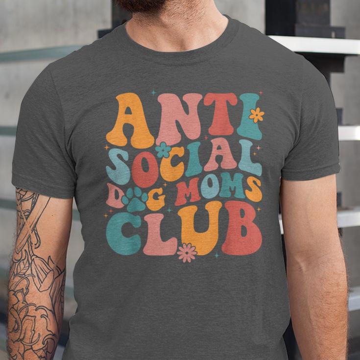 Anti Social Dog Moms Club Introvert Dog Mom Retro Men Women Unisex Jersey T-Shirt