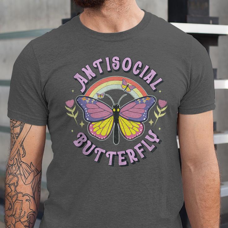 Antisocial Butterfly Groovy t For Introvert Men Women Girls Unisex Jersey T-Shirt Antisocial Butterfly Groovy t For Introvert Men Women Girls Unisex Jersey T-Shirt
