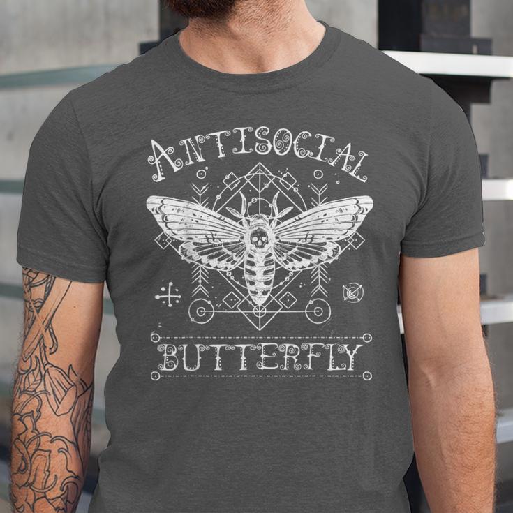 Antisocial Butterfly Introvert Death Head Moth Unisex Jersey T-Shirt