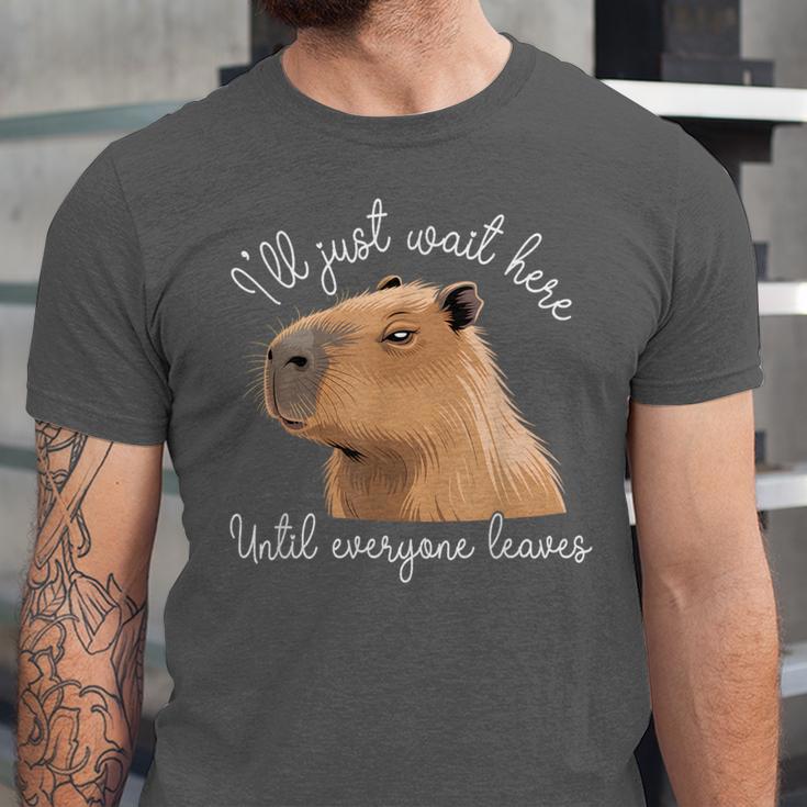 Antisocial Introvert Capybara Sarcastic Humor Unisex Jersey T-Shirt Antisocial Introvert Capybara Sarcastic Humor Unisex Jersey T-Shirt