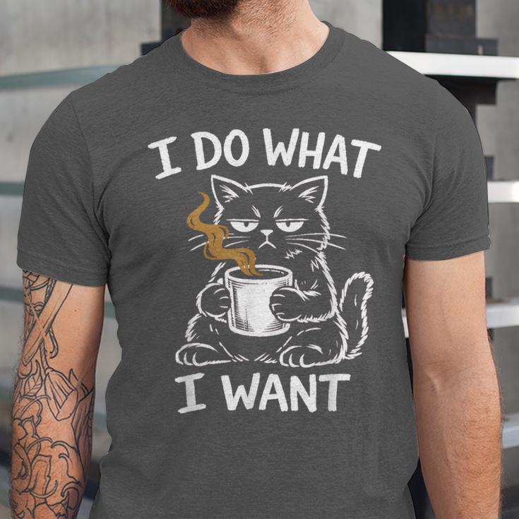 Antisocial Introvert Cat Coffee Sarcastic Attitudes Graphic Unisex Jersey T-Shirt