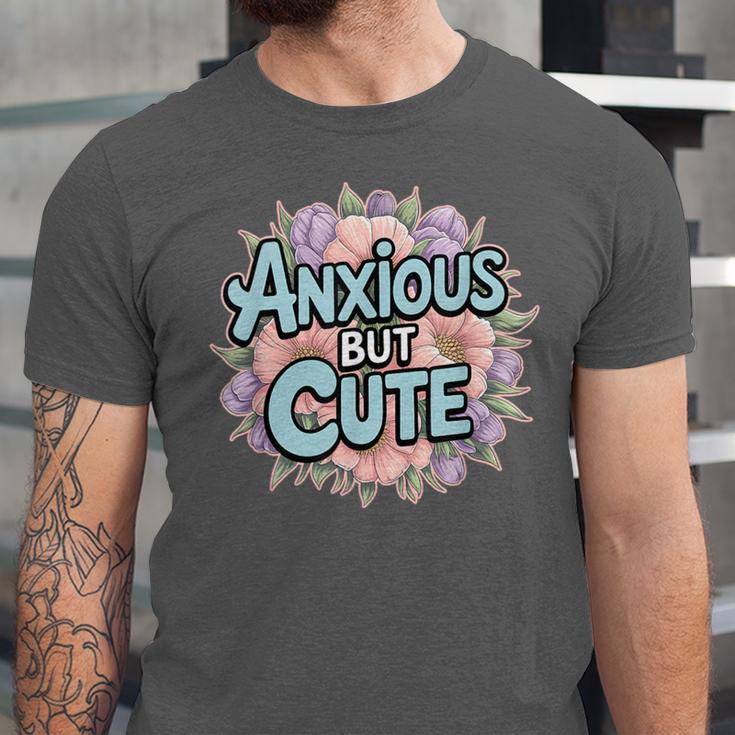 Anxious But Cute Introvert Floral Social Anxiety Unisex Jersey T-Shirt Anxious But Cute Introvert Floral Social Anxiety Unisex Jersey T-Shirt