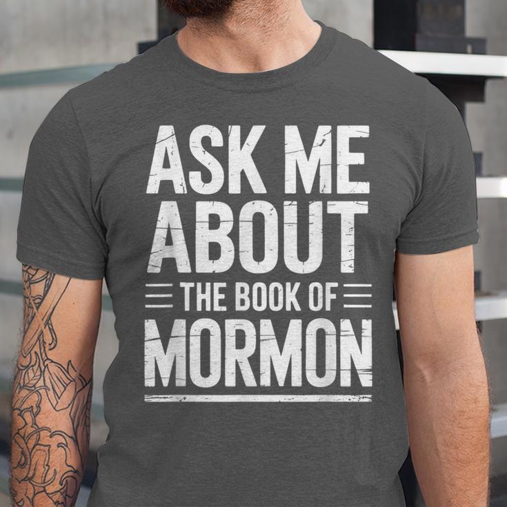 Ask Me About The Book Of Mormon Unisex Jersey T-Shirt