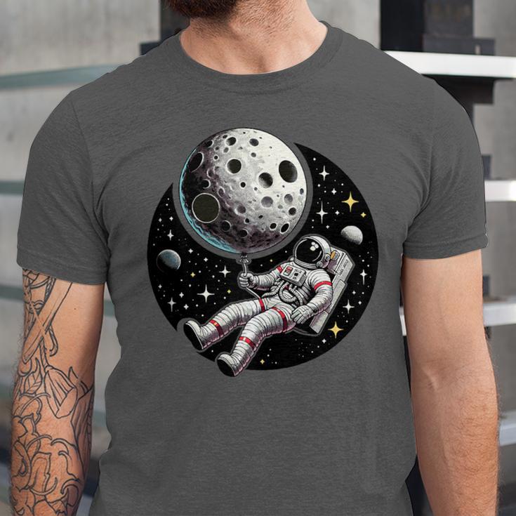 Astronaut Aesthetic Holding Moon Balloon Planets Introvert Unisex Jersey T-Shirt Astronaut Aesthetic Holding Moon Balloon Planets Introvert Unisex Jersey T-Shirt