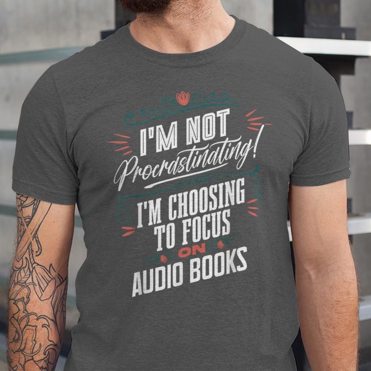Audiobook Lover I’m Not Procrastinating Book Humor Unisex Jersey T-Shirt Audiobook Lover I’m Not Procrastinating Book Humor Unisex Jersey T-Shirt
