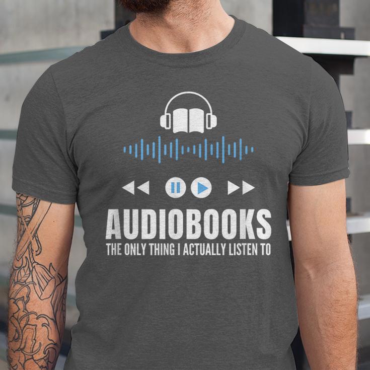 Audiobooks Listener Book Reading Lover Fun Unisex Jersey T-Shirt Audiobooks Listener Book Reading Lover Fun Unisex Jersey T-Shirt