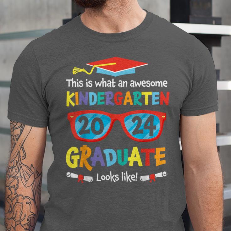 Awesome Kindergarten Graduate Looks Like 2024 Graduation Unisex Jersey T-Shirt