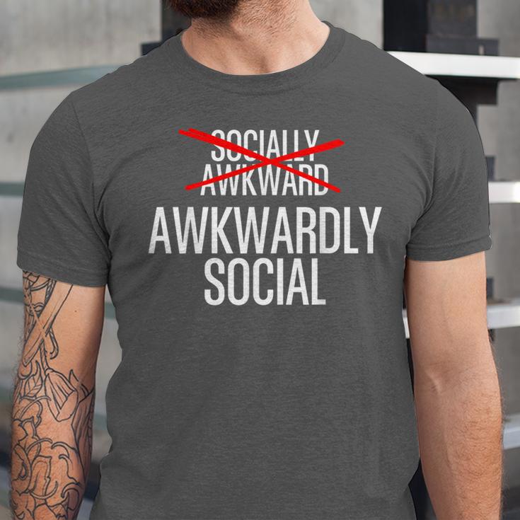 Awkwardly Social Socially Awkward Anxious Introverts Unisex Jersey T-Shirt